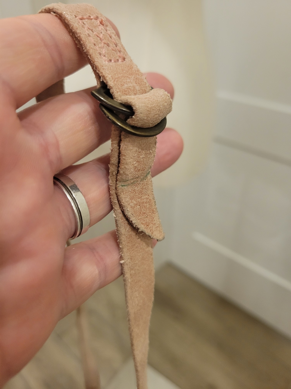 Garuglieri Genuine Leather Dusty Pink Minimalist Crossbody Purse. Made In Italy - Picture 9 of 9